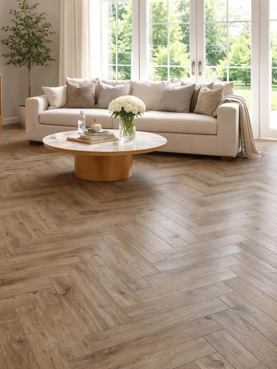 Chestnut Oak Herringbone Luxury Click Vinyl Flooring Tiles - 640x128x6mm Chestnut Oak Herringbone Luxury Click Vinyl Flooring Tiles - 640x128x6mm