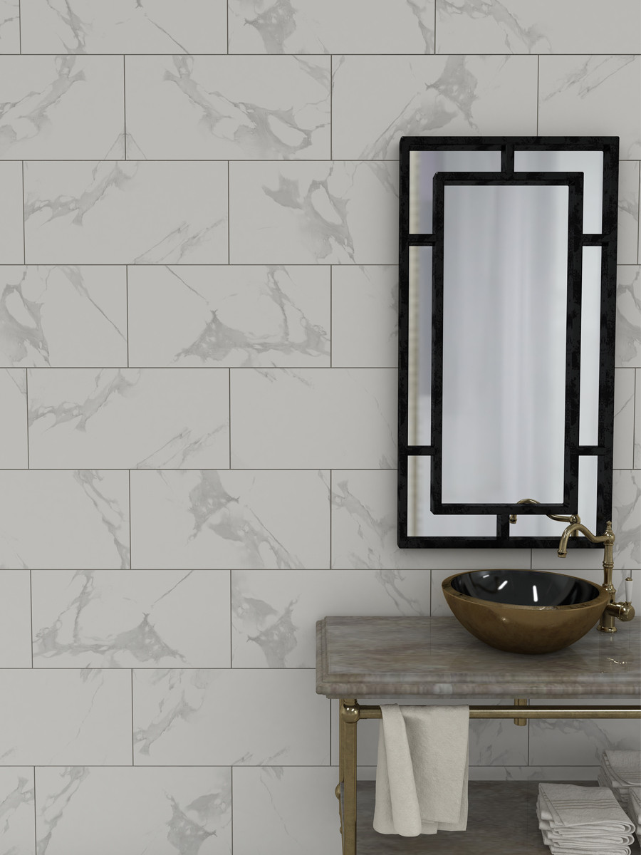Calacatta Marble Effect Polished Wall & Floor Tile - 600x300(mm)