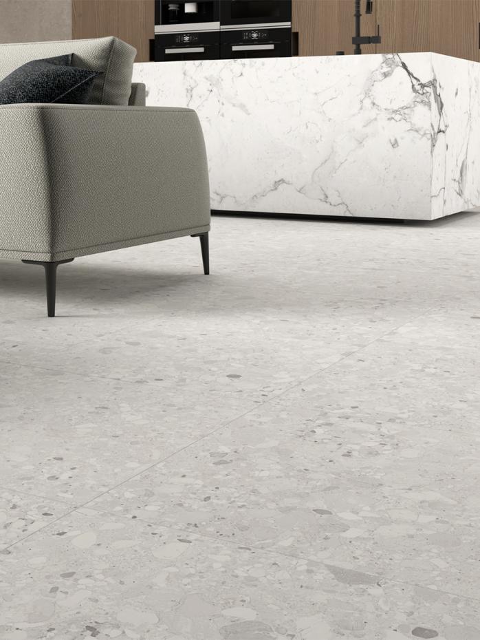 Ceppo White Terrazzo Tile - 600x600mm