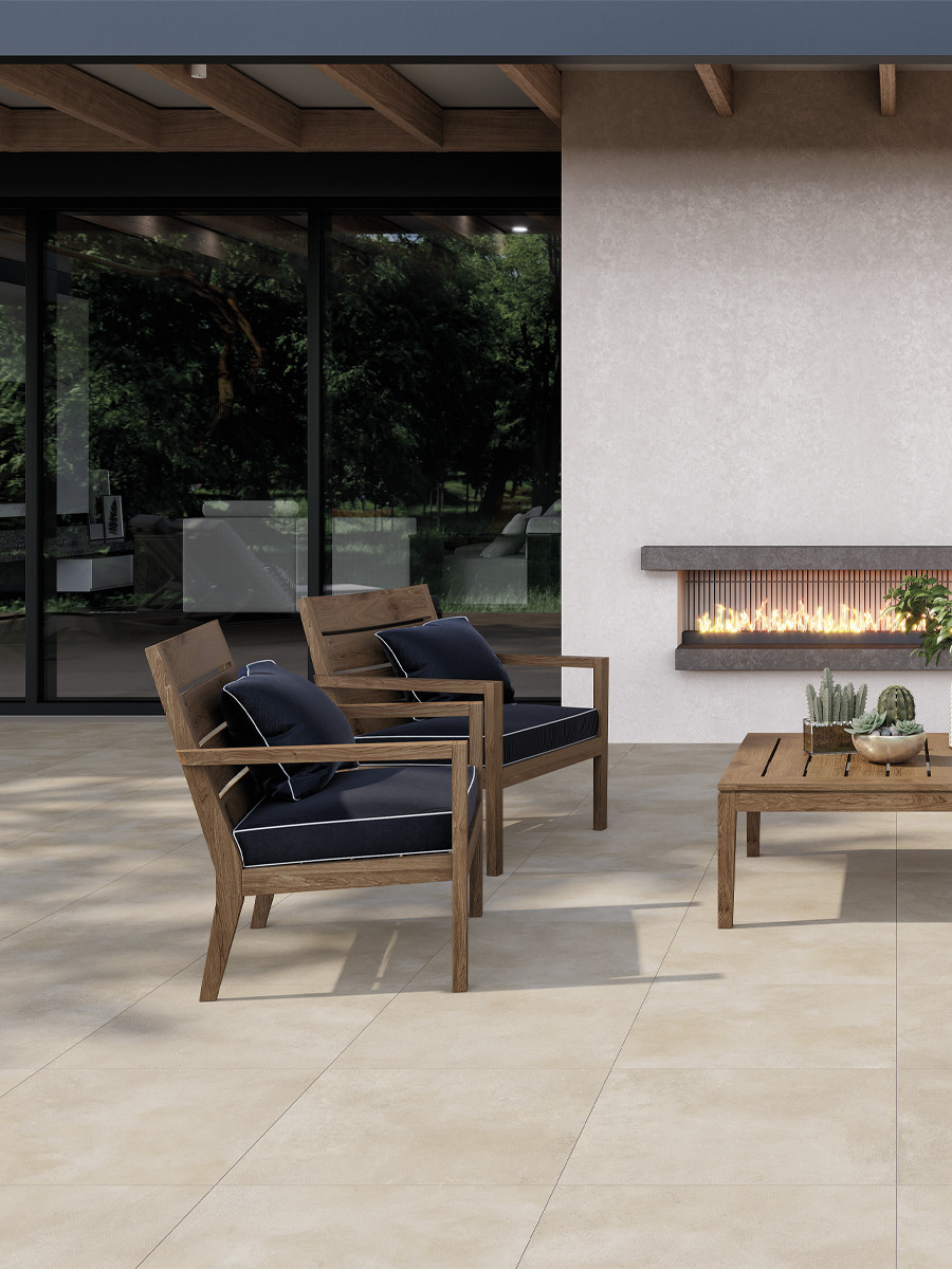 Concept Bone Outdoor Porcelain Tiles 595x595x20mm