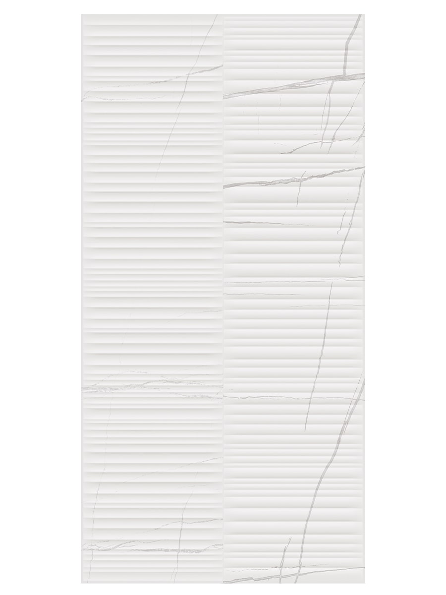 Concept White Decor Porcelain Tile - 1200x600mm