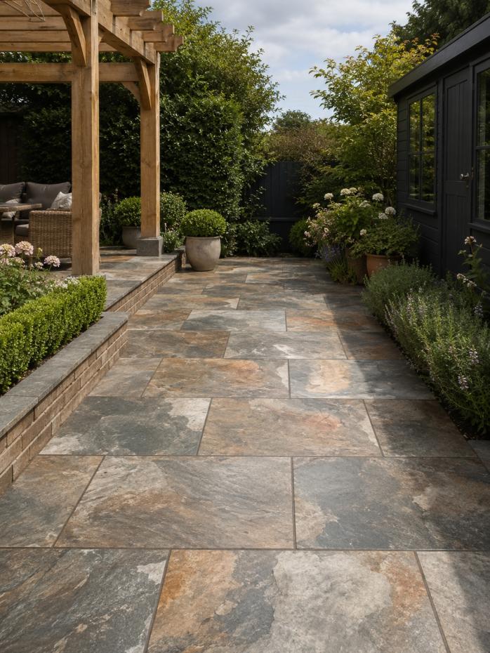 Copper Slate Porcelain Paving Slabs - 900x600x16mm