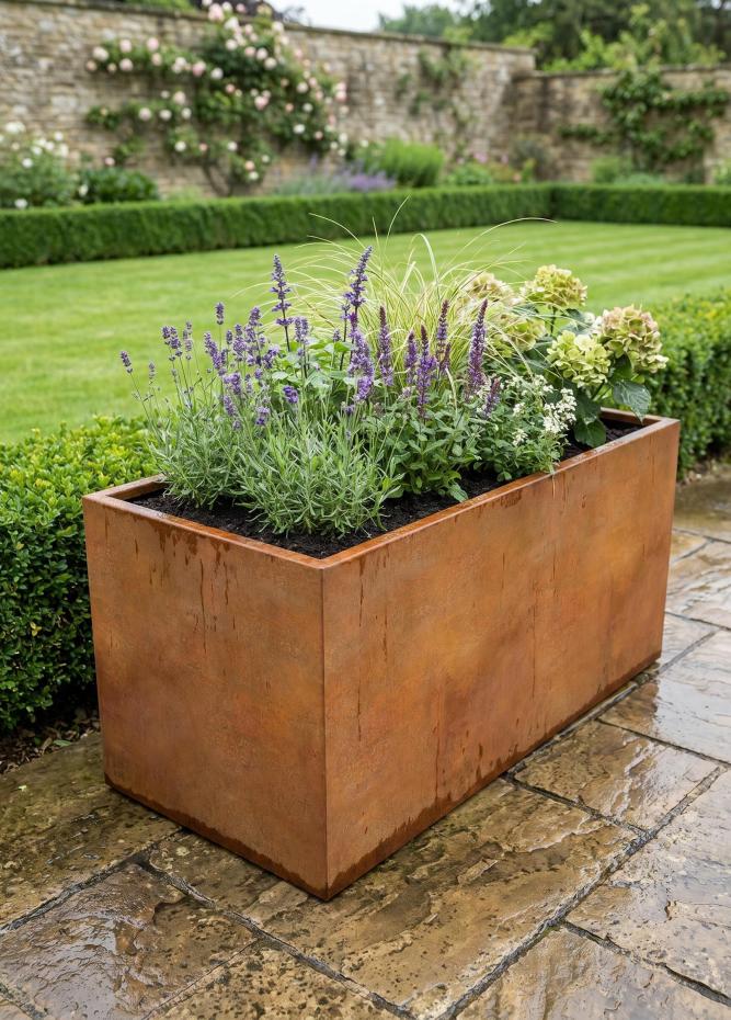Corten Steel Planter - 1000x400x400mm - Pre-Rusted