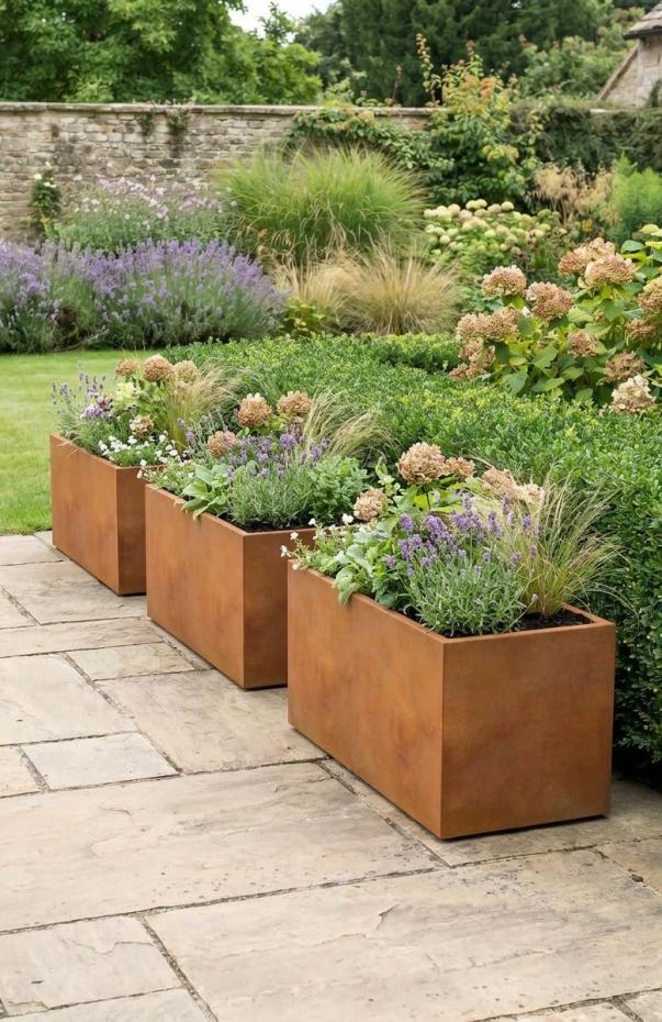 Corten Steel Planter - 1000x400x400mm - Pre-Rusted