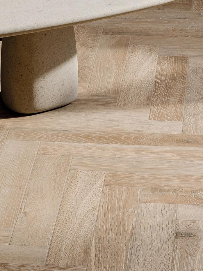 Cortina Cognac Italian Herringbone Wood Effect Tile - 450x75mm