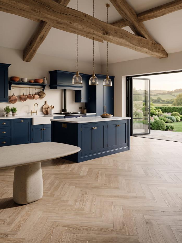 Cortina Cognac Italian Herringbone Wood Effect Tile - 450x75mm