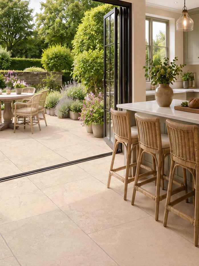 Cotswold Linen limestone effect porcelain tiles 910x610mm