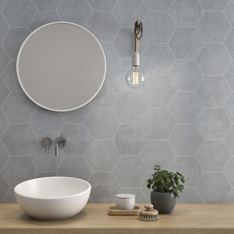 Dakar Gri Hexagon Porcelain Tile - 198x228mm (Last Pack)