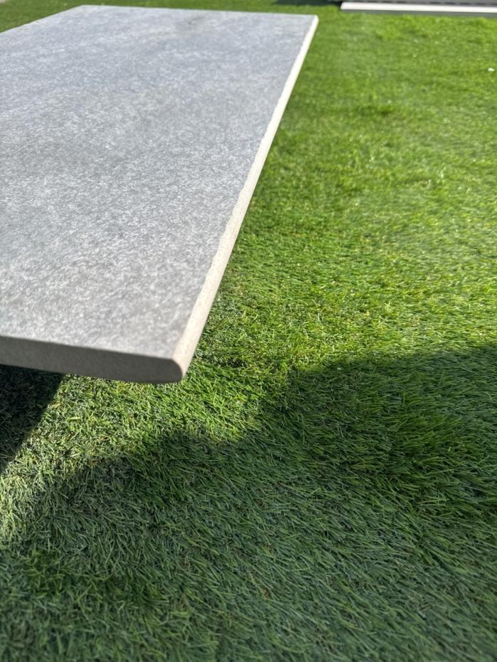 Dakota Grey porcelain bullnose tile 900x450x20mm