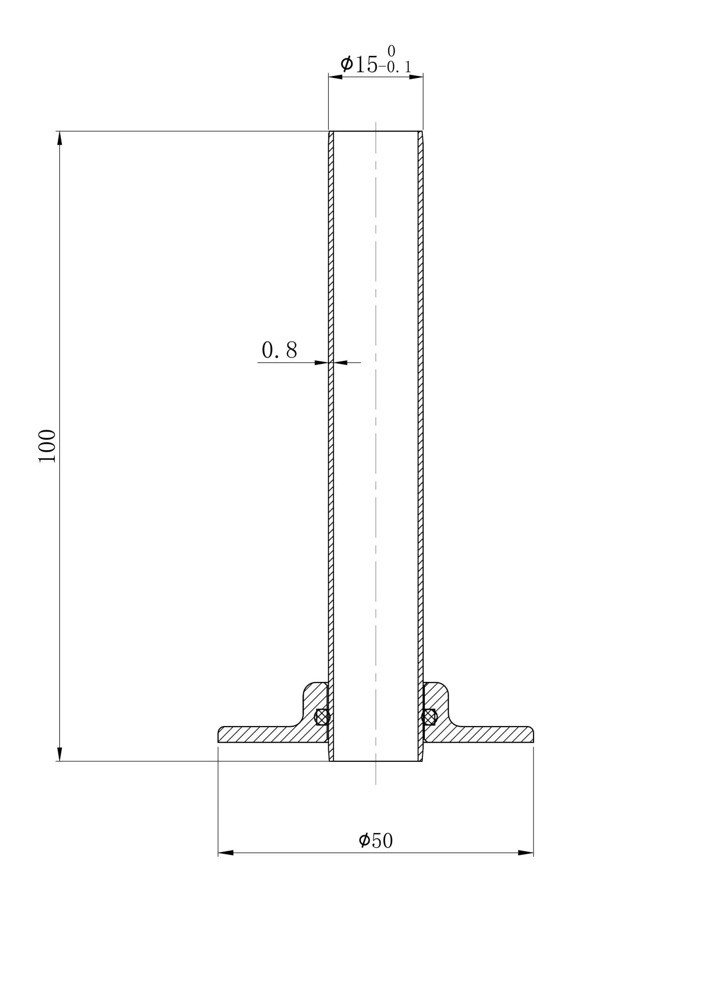 Brushed Brass Pipe Connectors For Heated Towel Rails & Radiators (Pair) -15x100mm