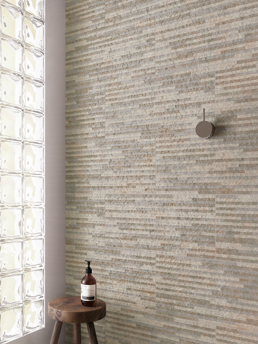 Desert Grey Split Face Effect Porcelain Wall Tile - 300x600mm