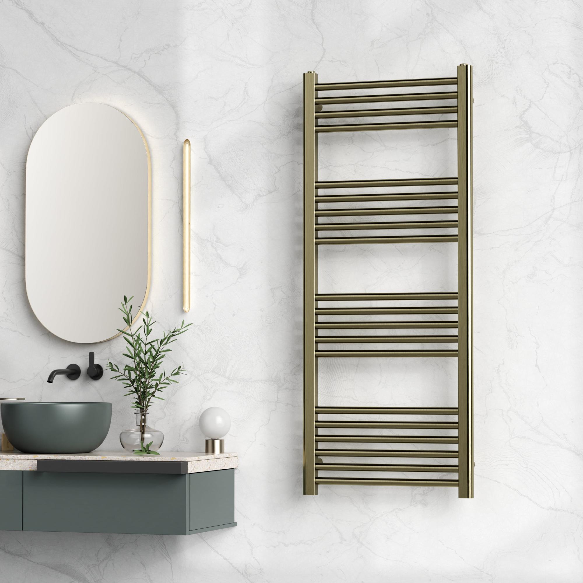 Manchester Brushed Antique Copper Designer Towel Rail - 1200x450mm Manchester Brushed Antique Copper Designer Towel Rail - 1200x450mm