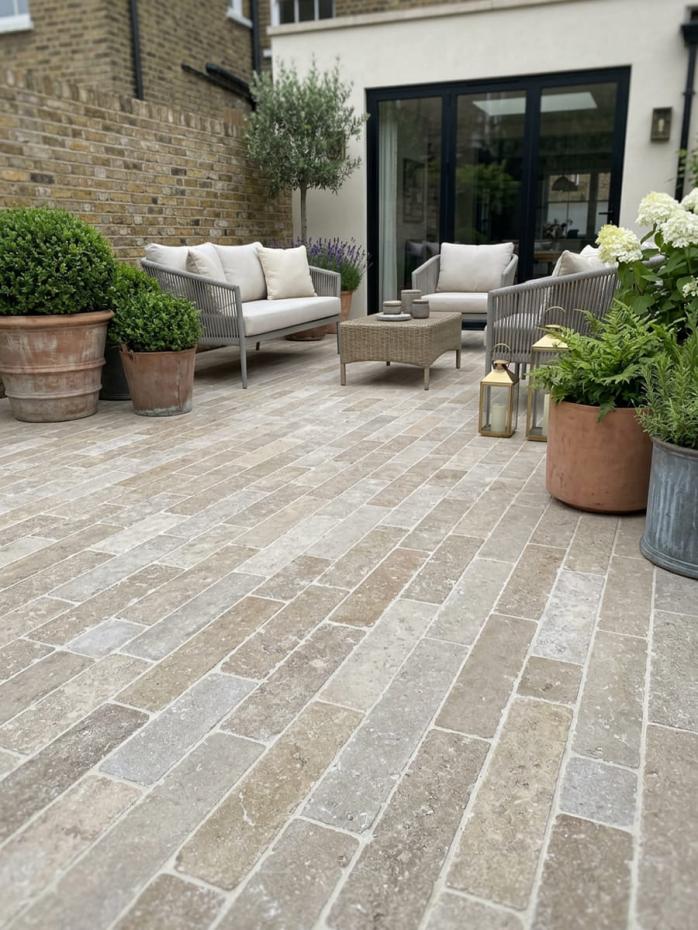 Dijon Limestone Oblong Slim Sett Outdoor Pavers- 300x50x40mm