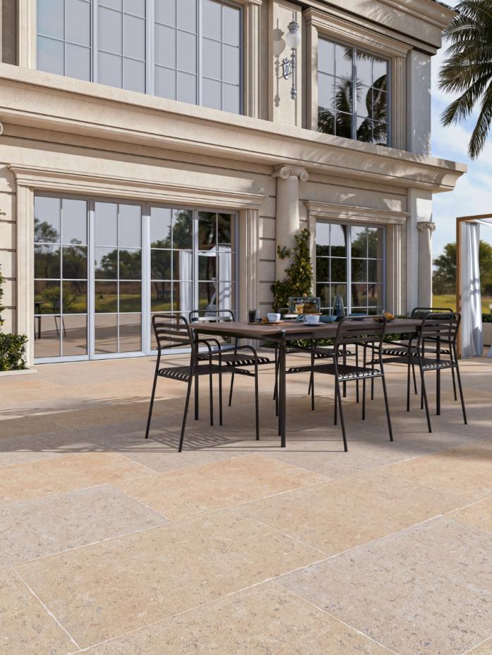 Dijon Antique Chiselled Edge Porcelain Paving Slab - 900x600x20mm