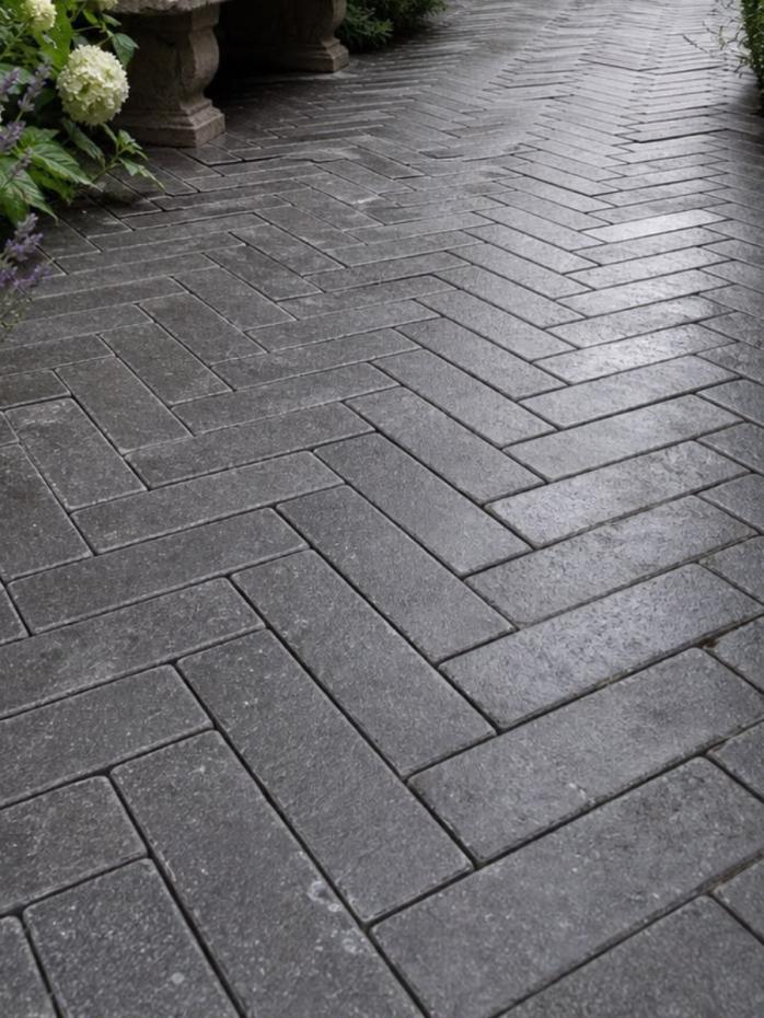 Dijon Grey Egyptian Limestone Tumbled Pavers - 200x50x40mm