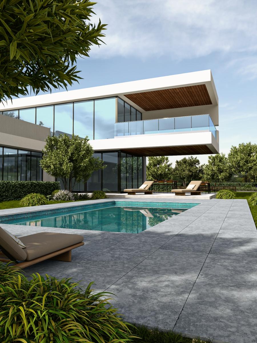 Dijon Grey Rendition Limestone Effect Chiselled Porcelain Paving Slabs - 900x600x20mm Dijon Grey Rendition Limestone Effect Chiselled Porcelain Paving Slabs - 900x600x20mm