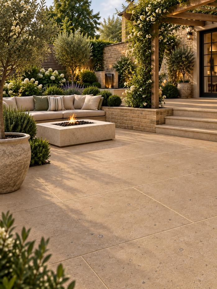 Dijon Heritage Textured Natural Limestone Paving Slabs - 900x600x20mm