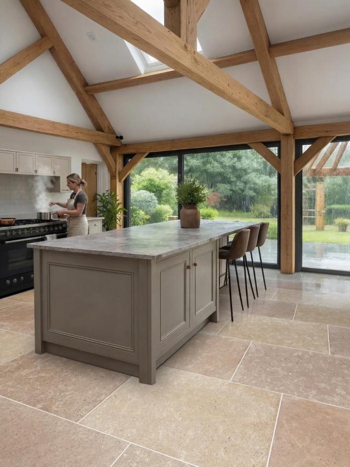 Dijon Brushed & Tumbled Limestone Tiles - 900x600x15mm