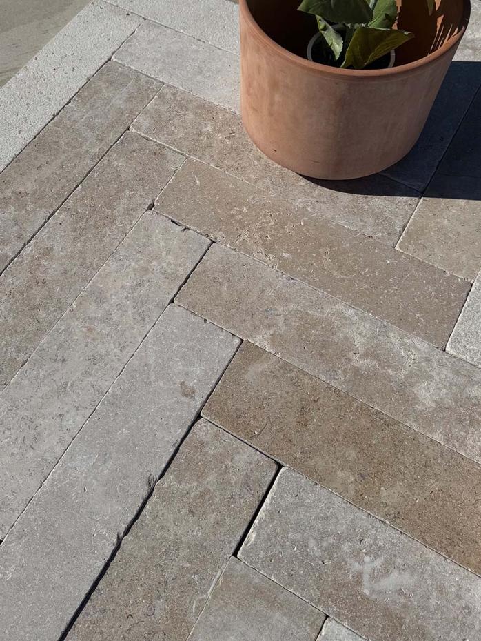 Dijon Limestone Mallet Waling & Pavers- 400x100x30mm
