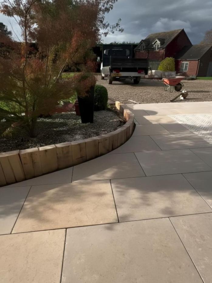 Dijon Brushed & Tumbled Limestone Paving Slabs - 900x600x20mm