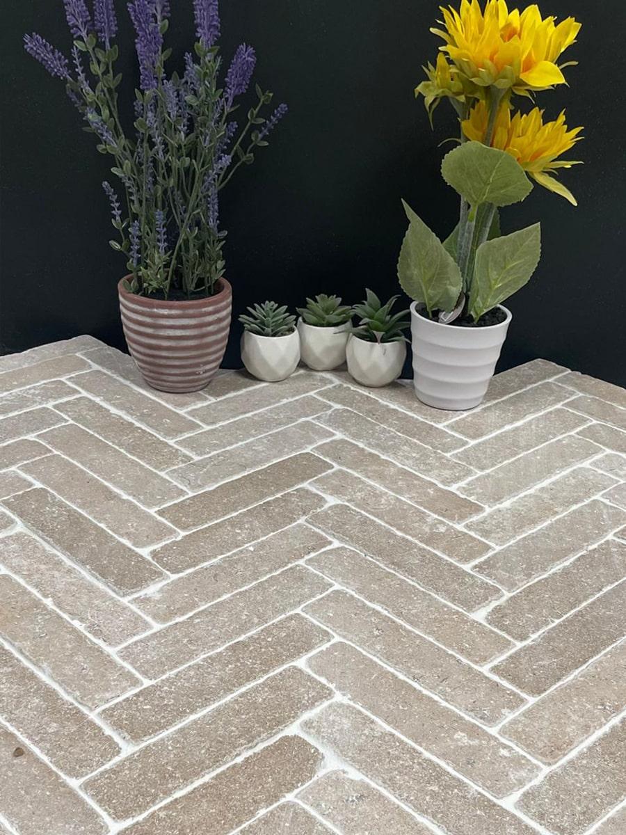 Dijon Honed & Tumbled Limestone Outdoor Pavers - 200x50x40mm