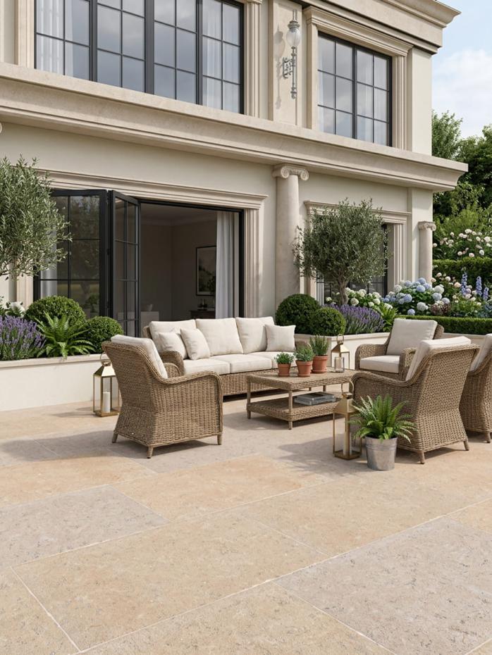 Dijon Antique Chiselled Edge Porcelain Paving Slab - 900x600x20mm