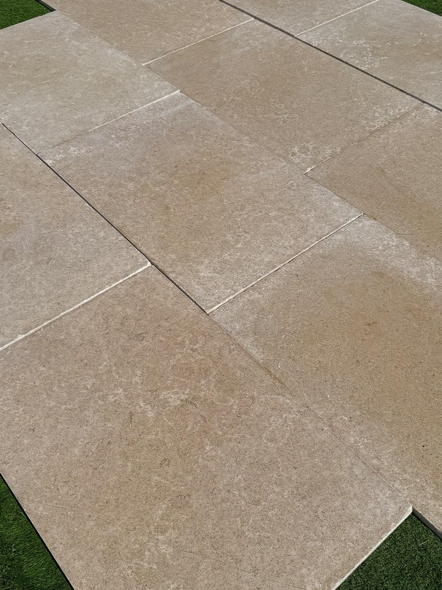 Dijon Honed & Tumbled Limestone Paving Slabs - 900x600x20mm
