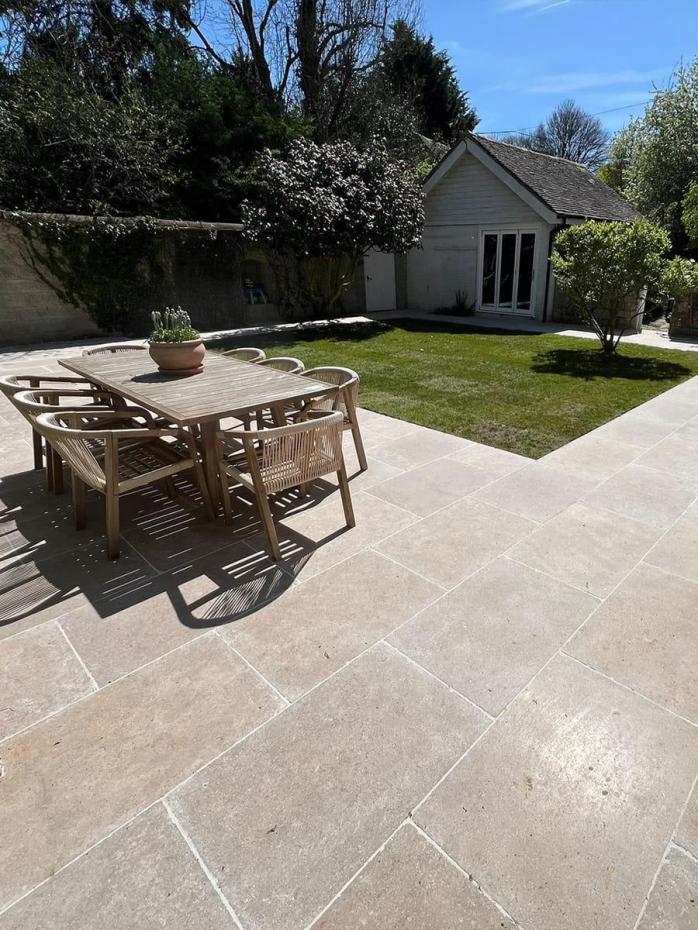 Dijon Tumbled Natural Limestone Paving Slabs - 600 x Free Length x 20mm