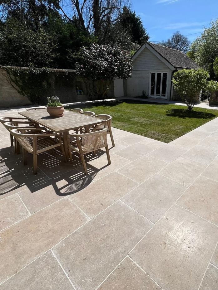 Dijon Honed & Tumbled Limestone Paving Slabs - 900x600x20mm