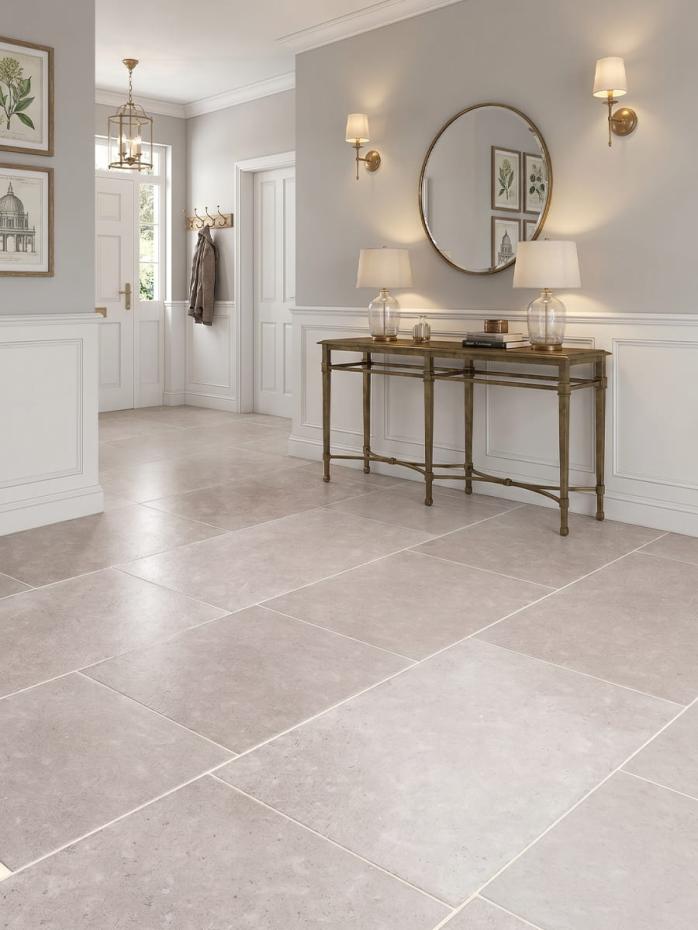 Dijon Brushed and Tumbled Natural Limestone Tiles - 600xFree Lengthx15mm