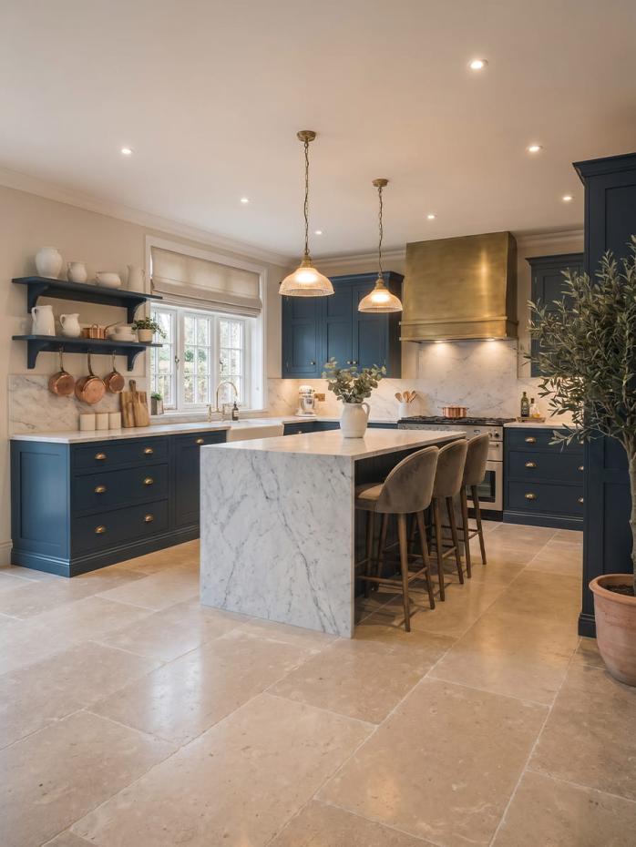 Dijon Brushed and Tumbled Natural Limestone Tiles - 600xFree Lengthx15mm