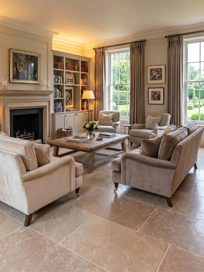 Dijon Honed and Tumbled Natural Limestone Tiles - 400xFree lengthx15mm
