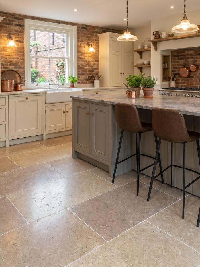 Dijon Honed Tumbled Limestone Tiles - 900x600x15mm