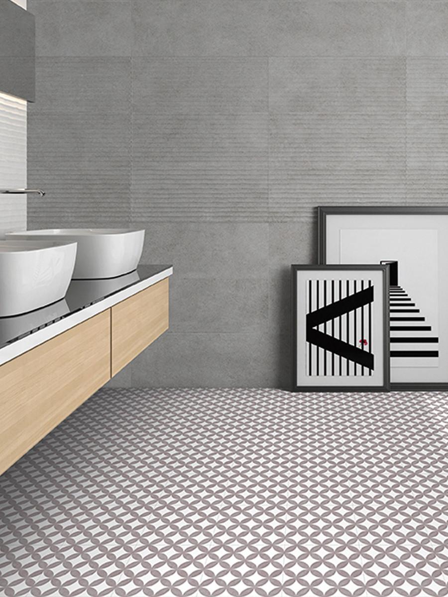 District Circle Decor Porcelain Tile - 200x200mm