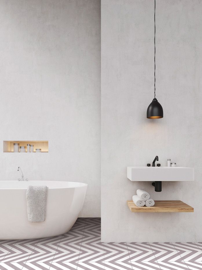 District Grey Decor Porcelain Tile - 200x200mm