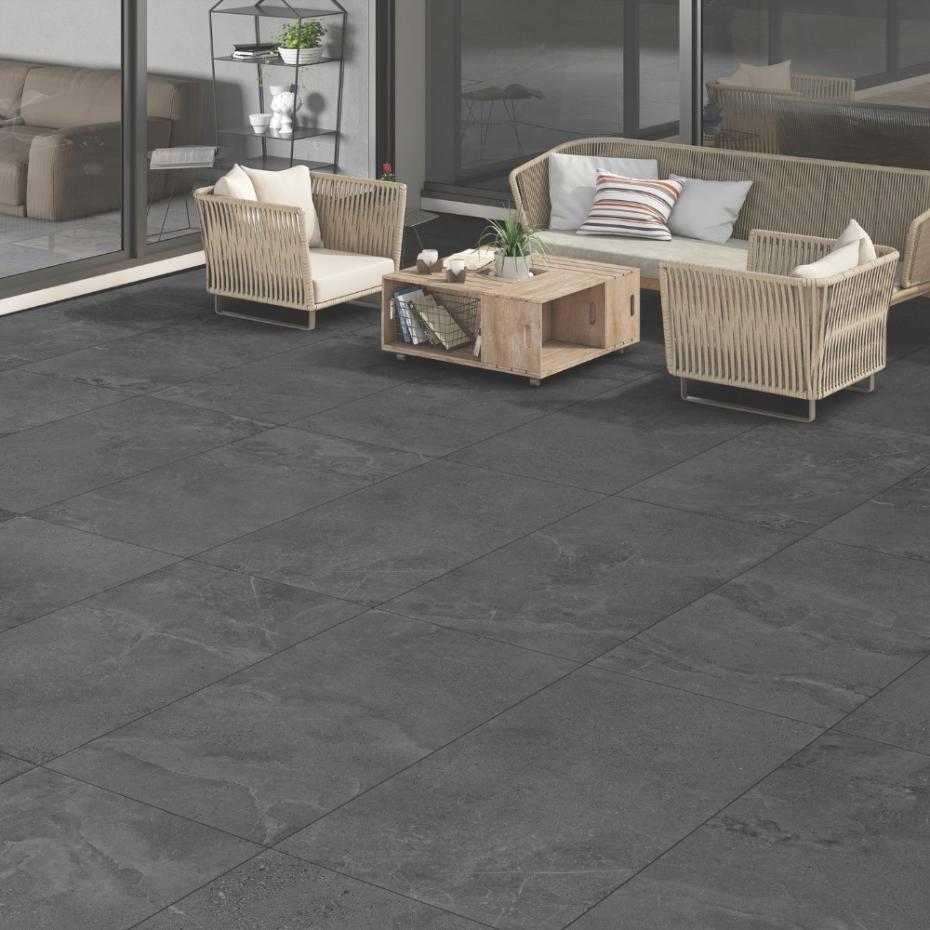 Dome Anthracite King Size Porcelain Paving Slabs - 1200x600x20mm