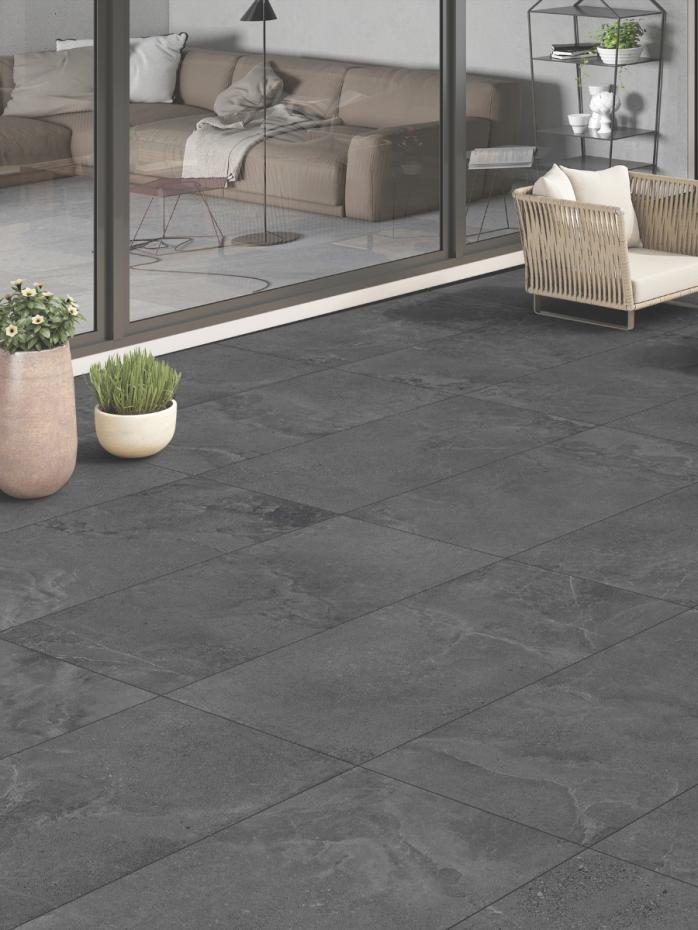 Dome Anthracite King Size Porcelain Paving Slabs - 1200x600x20mm