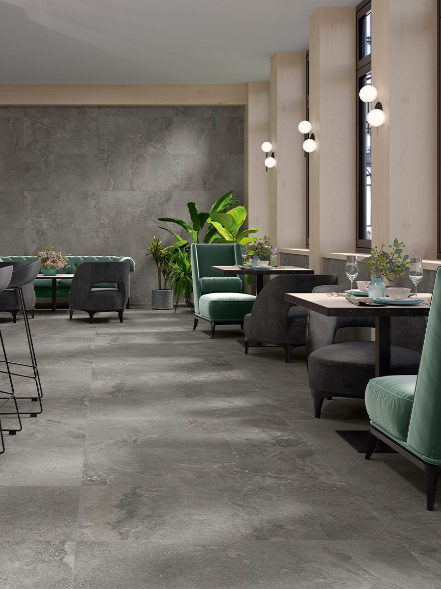Dome Anthracite Porcelain Tile - 1200x600x9.5mm
