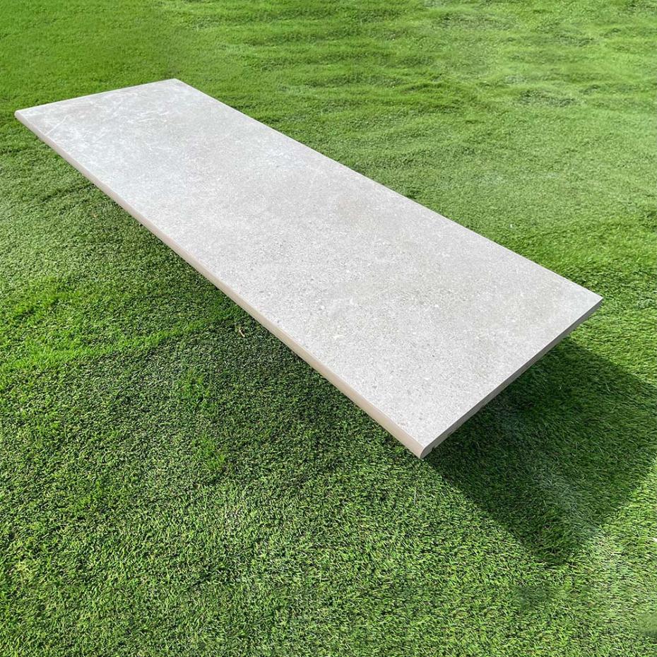 Dome Ash Porcelain Paving Bullnose for Steps and Coping-1200x400x20mm