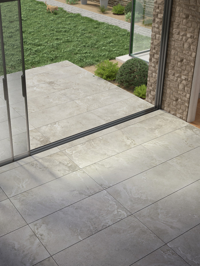 Dome Ash King Size Porcelain Paving Slabs - 1200x600x20mm