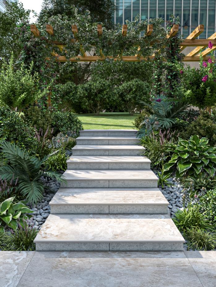 Dome Bone Porcelain Bullnose Tiles - 1200x400x20mm