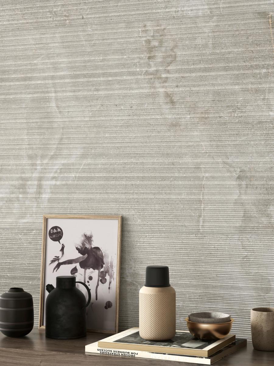 Dome Bone Ribbed Fluted Porcelain Tiles - 1200x600x9mm