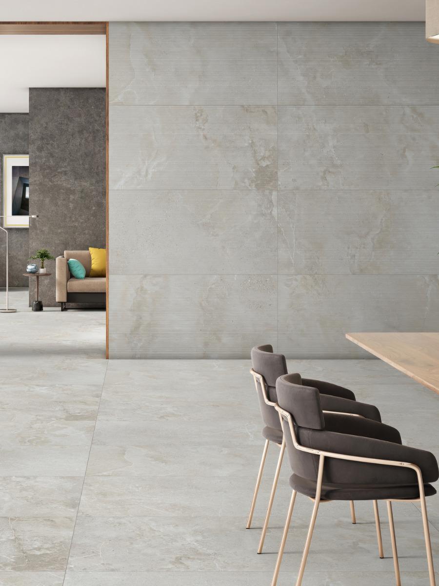 Dome Bone Ribbed Fluted Porcelain Tiles - 1200x600x9mm