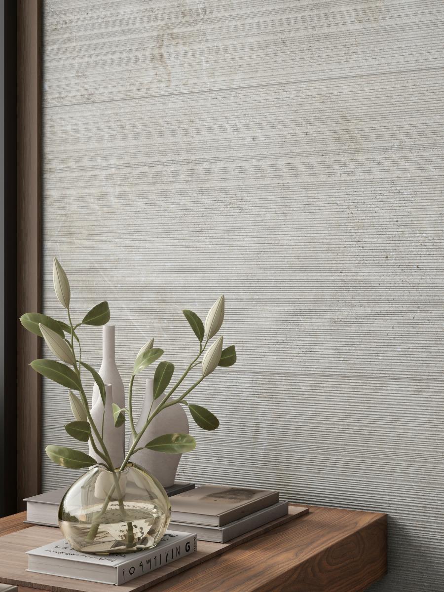 Dome Bone Ribbed Fluted Porcelain Tiles - 1200x600x9mm