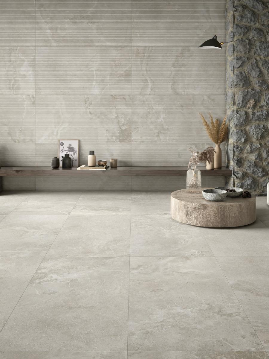 Dome Bone Ribbed Fluted Porcelain Tiles - 1200x600x9mm