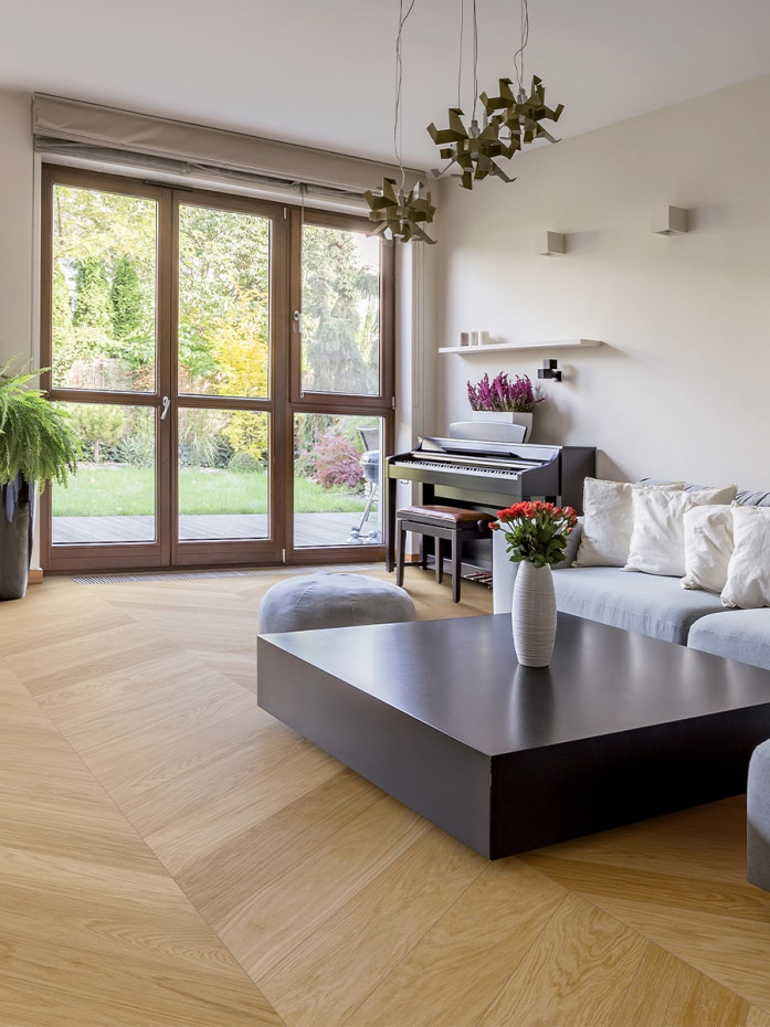 Dream Honey Chevron Wood Effect Italian Porcelain Tile - 850x150mm