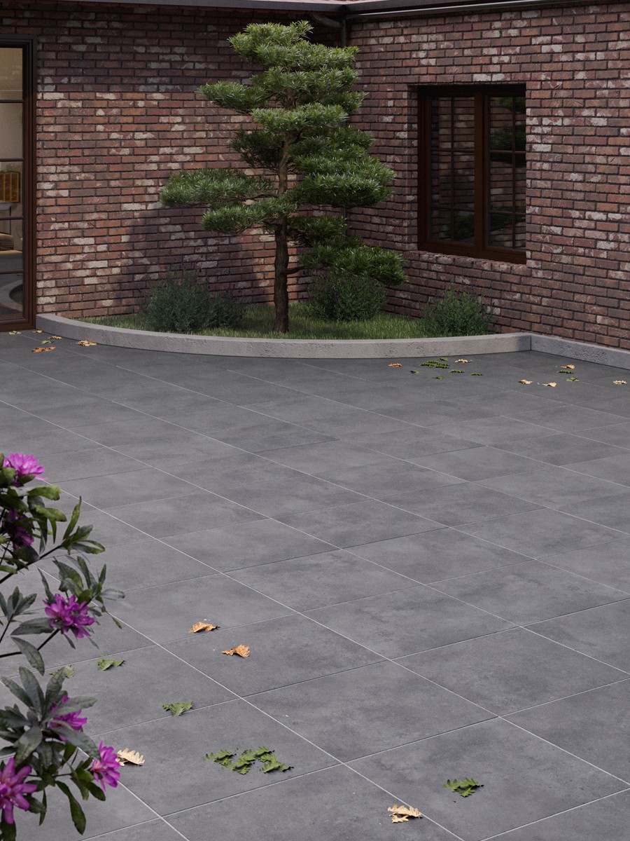 Eclipse Mid Grey Vitrified Driveway Porcelain Paving Slabs - 600x600x30mm Pack