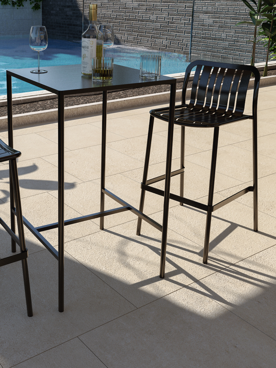 Earth Outdoor & Indoor Bar Set 2 Seater - Black (2 Bar Chairs and 1 Table)