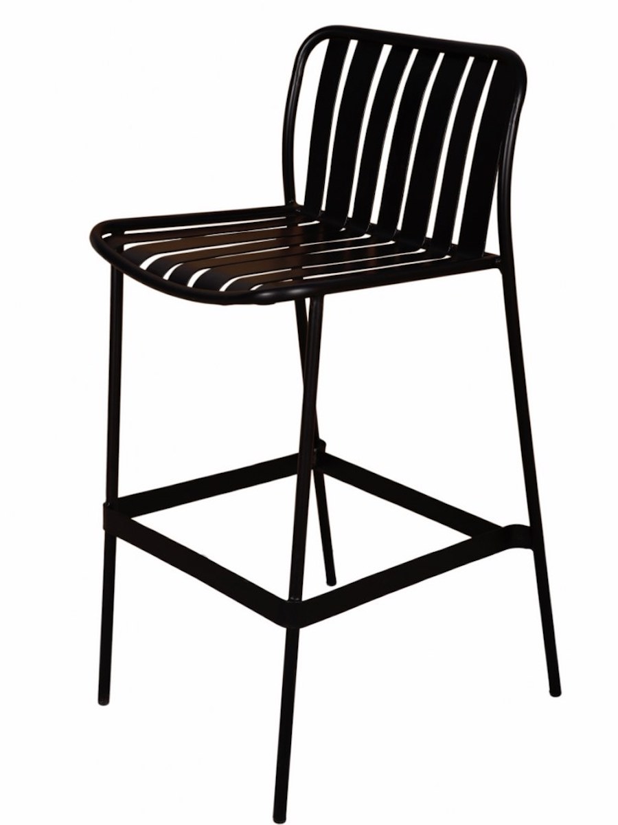 Earth Outdoor Indoor Bar Set 4 Seater Black Metal Bar Chairs Large Bar Table Matt 