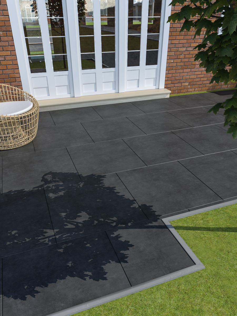 Eclipse Black Outdoor Porcelain Tile - 800x800x20mm